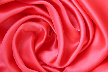 Image showing Smooth Red Silk as background 