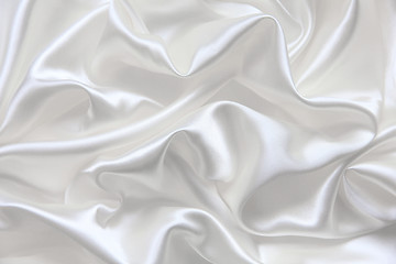 Image showing Smooth elegant white silk as wedding background 