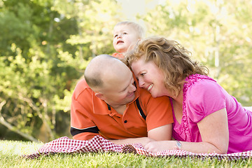 Image showing Affectionate Couple with Son in Park