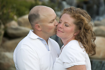 Image showing Attractive Couple Pose for Portrait in the Park.