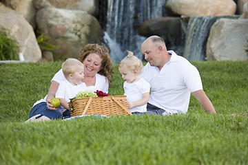 Image showing Happy Young Family Enjoy Picnic in Park