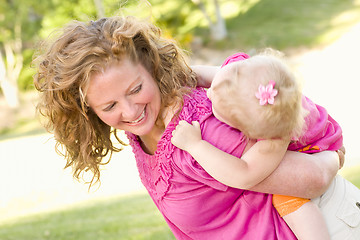 Image showing Mother and Daughter Piggyback in the Park