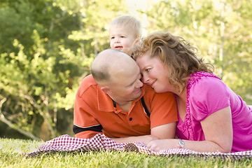 Image showing Affectionate Couple with Son in Park