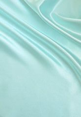 Image showing Smooth elegant blue silk as background 