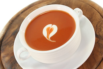 Image showing Tomato soup with a dollop of cream