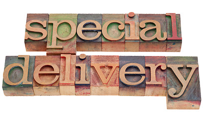 Image showing special delivery in letterpress type