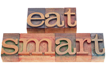 Image showing eat smart in letterpress type