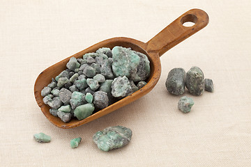 Image showing raw emerald gemstones