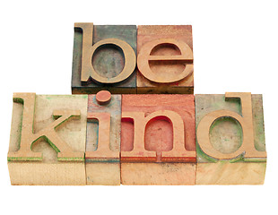 Image showing be kind phrase in letterpress type