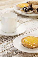 Image showing lemon tart and coffee