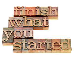 Image showing finish what you started