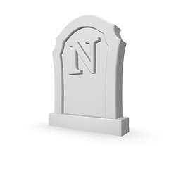 Image showing gravestone with letter n