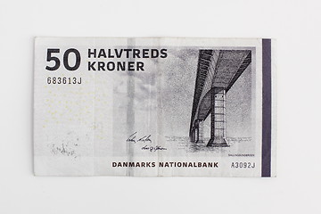 Image showing Banknote 50 kr danish money