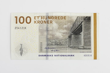 Image showing Banknote 100 kr danish money