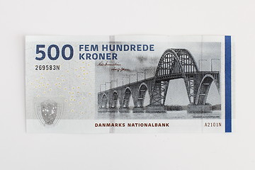 Image showing Banknote 500 kr danish money