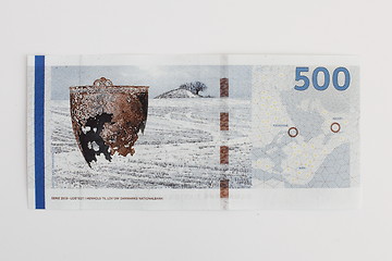 Image showing Banknote 500 kr danish money