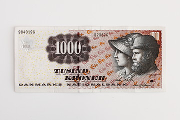 Image showing Banknote 1000 kr danish money