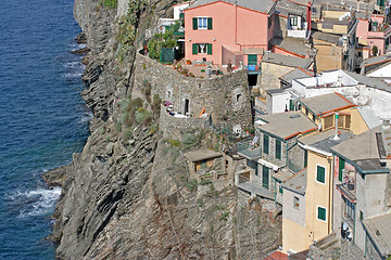 Image showing Houses at the edge of the cliff.