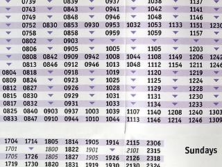 Image showing Timetable