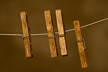 Image showing  wood Clothespins 