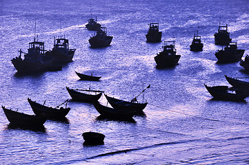 Image showing Boats at bay