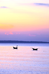 Image showing Two boats at bay