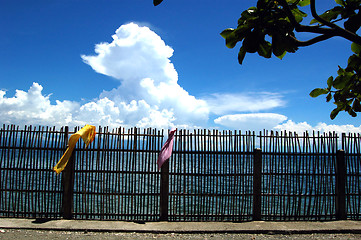 Image showing beach fence