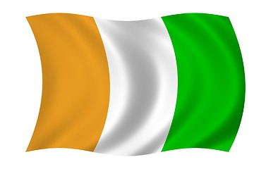 Image showing waving flag of ivory coast