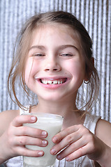 Image showing child drinking milk