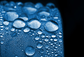 Image showing blue leaf with drop