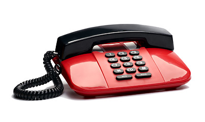 Image showing Desktop wired telephone, isolated