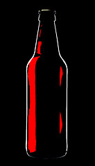 Image showing Bottle of beer, isolated on a black background