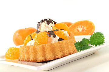 Image showing Mandarins pie