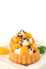 Image showing Mandarins pie