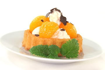 Image showing Mandarins pie