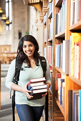 Image showing Asian student at the library