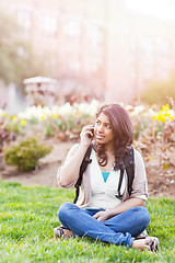 Image showing Asian student on the phone