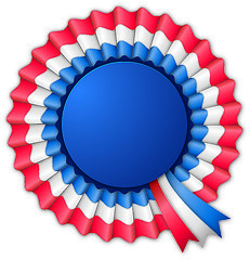 Image showing Blue red and white blank rosette