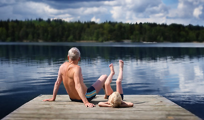 Image showing Grandfather and Grandson