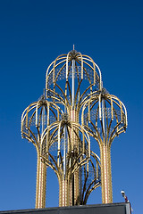 Image showing Four Metal Umbrellas with Bulbs Las Vegas