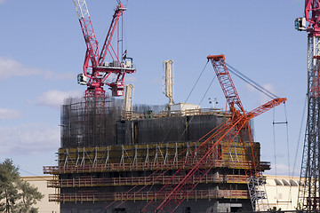 Image showing Construction site with Cranes in the strip in Las Vegas