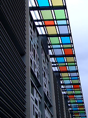 Image showing Colorful graphic on a building