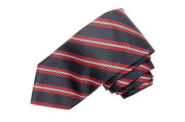 Image showing Striped red, white and blue tie