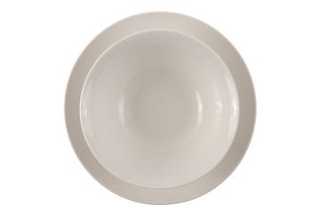 Image showing Round white plate and bowl