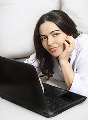 Image showing Woman with laptop