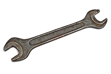 Image showing  old wrench isolated on white 