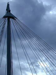 Image showing Top of the bridge at night