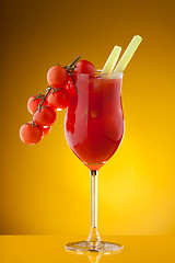 Image showing Bloody Mary with tomato vine