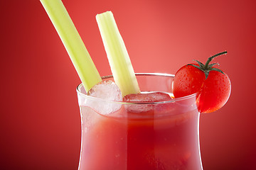 Image showing Close-up of bloody Mary cocktail