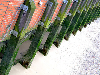 Image showing Wooden columns detail